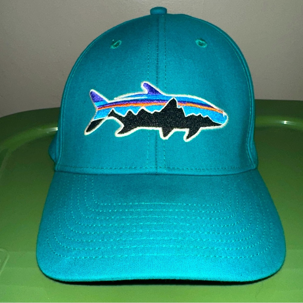 Patagonia Blue Hat with Fish Design